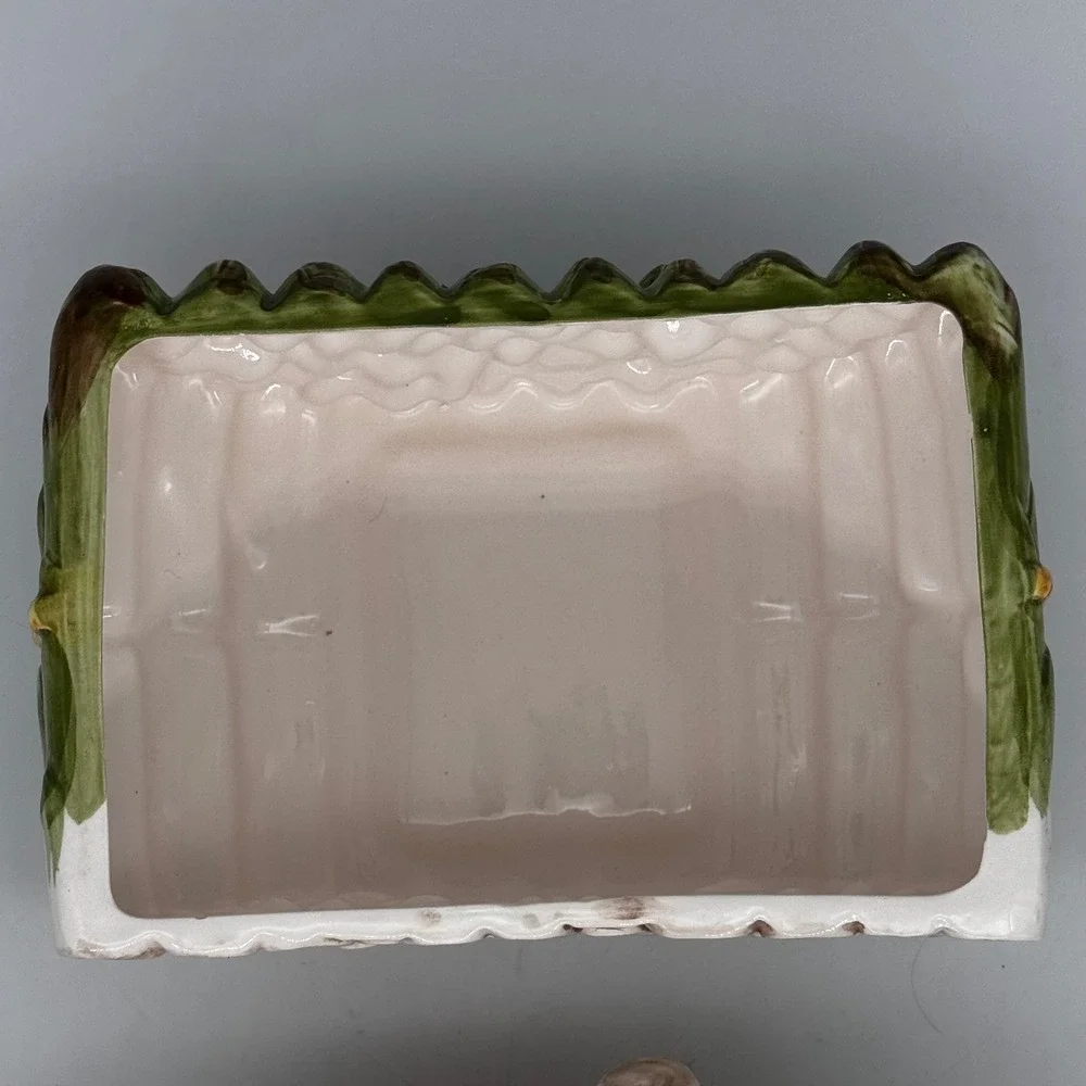 Vintage Majolica‎ Asparagus Tureen: Trompe l'oeil Kitchen Decor Ceramic Japan